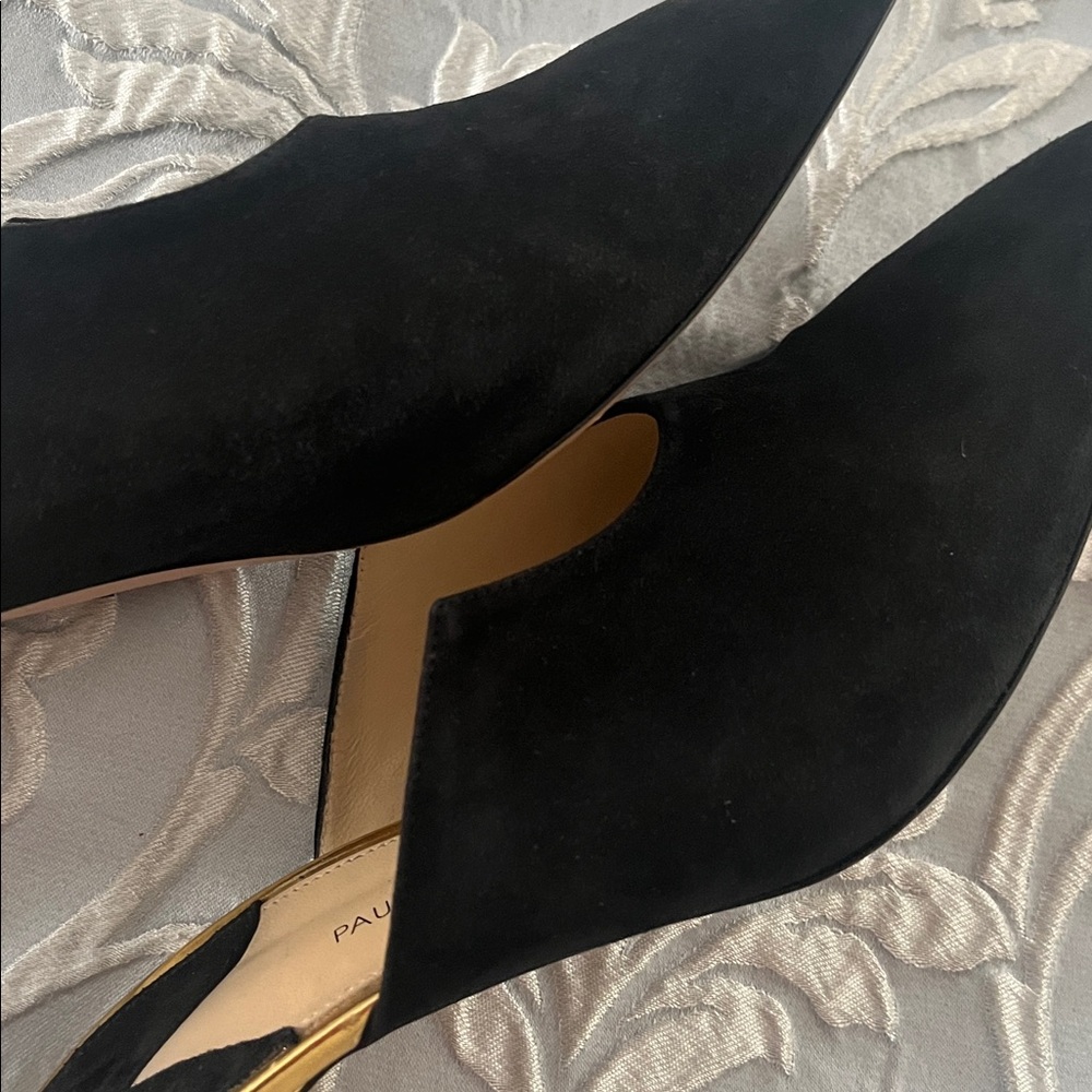 Paul Andrew Black suede and Gold Mules - Picture 9 of 10